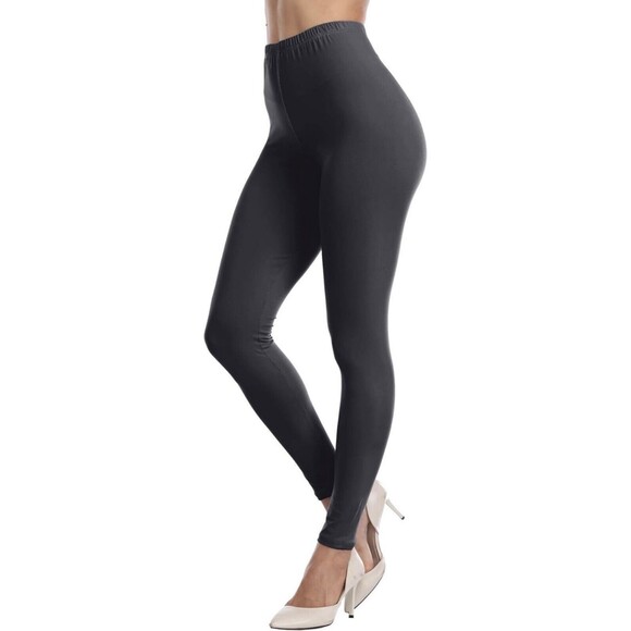 VOGUEMAX Womens Ankle Length Leggings Buttery Soft High Waisted Stretch S/M Grey - Picture 3 of 5